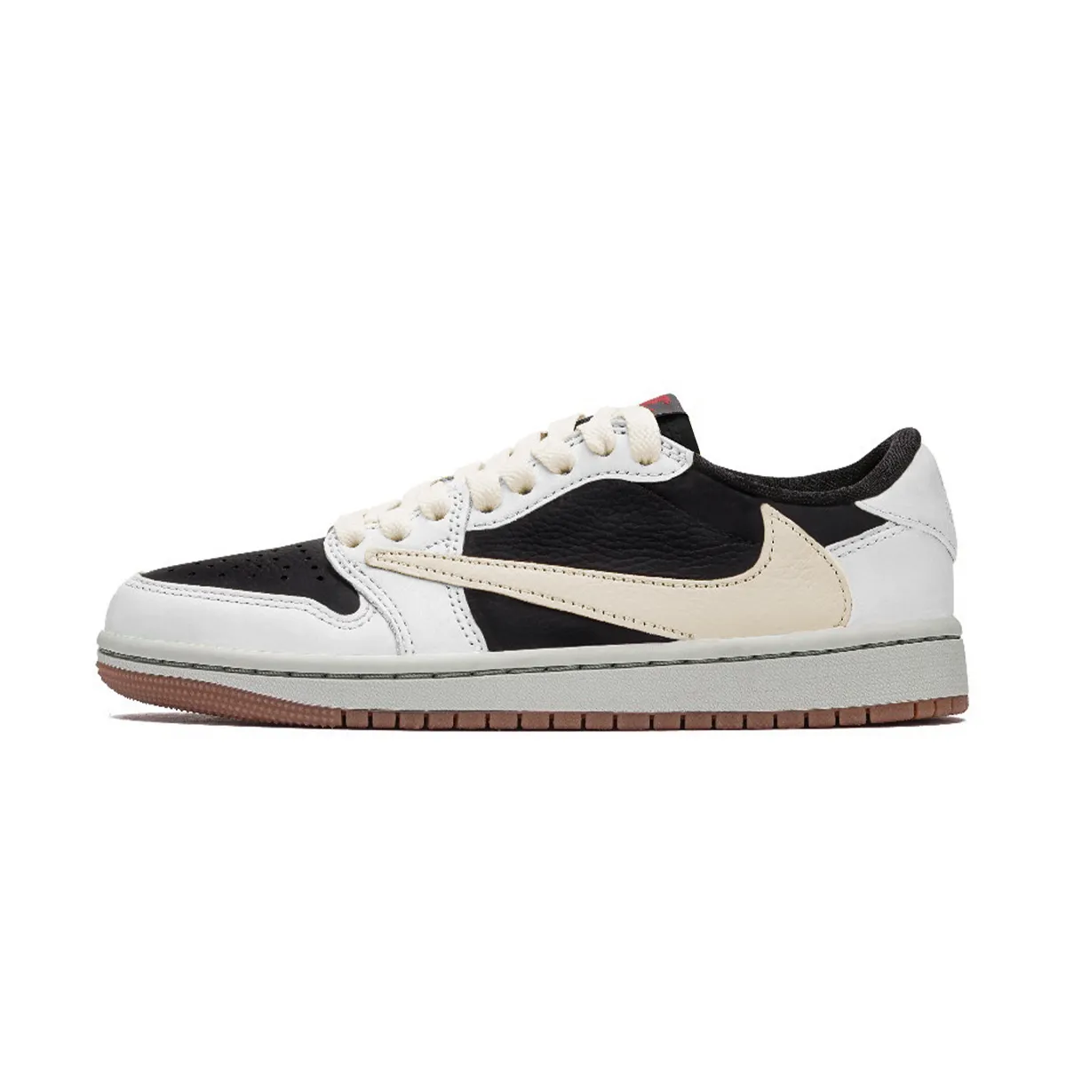 Travis Scott x Jordan Air Jordan 1 Cushioning Slip Resistant Low top Vintage Basketball Shoes Unisex White Beige