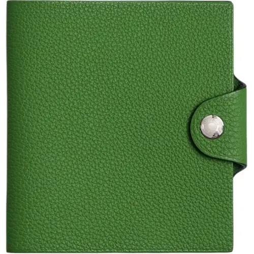 HERMES Togo Calfskin Travel Storage Bag Mini Unisex A8 Yuka Ribbon Green