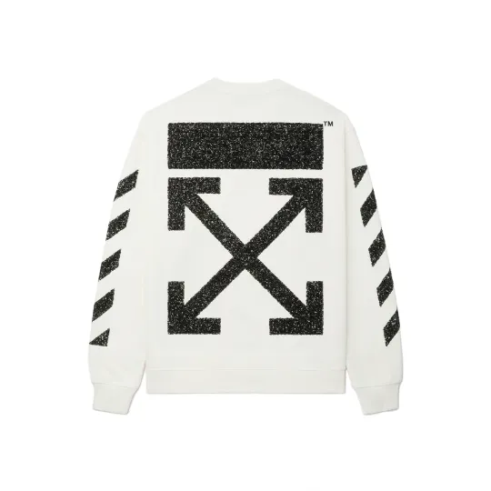 OFF-WHITE ретро американский уличный трехмерный дизайн из бисера ремесленная стрелка модный чистый хлопок легкий роскошный модный универсальный пуловер с круглым вырезом, одинаковый стиль для мужчин и женщин
