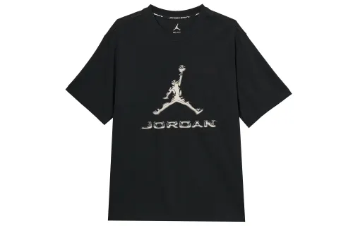 Jordan Dri FIT T Shirts Men's Black Crew Neck Moderate Straight Fit