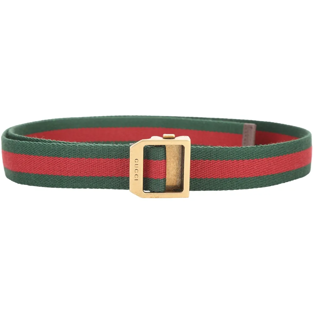 GUCCI Striped Webbing Belt