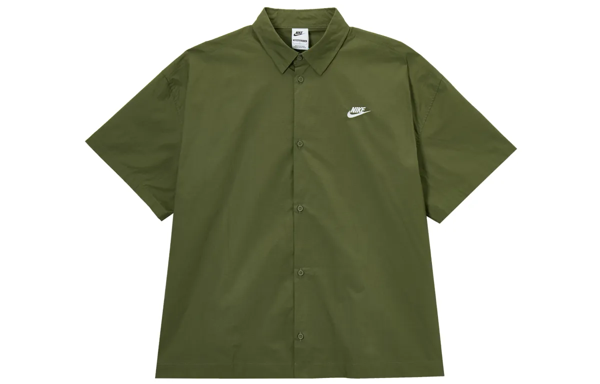 Nike Club Shirt Men's Medium Olive Green White