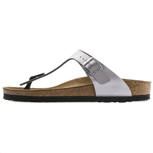 Birkenstock Gizeh Slip Resistant Flip Flops Women's Silver Regular
