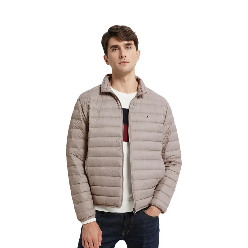 Tommy Hilfiger logo-patch zipped puffer jacket