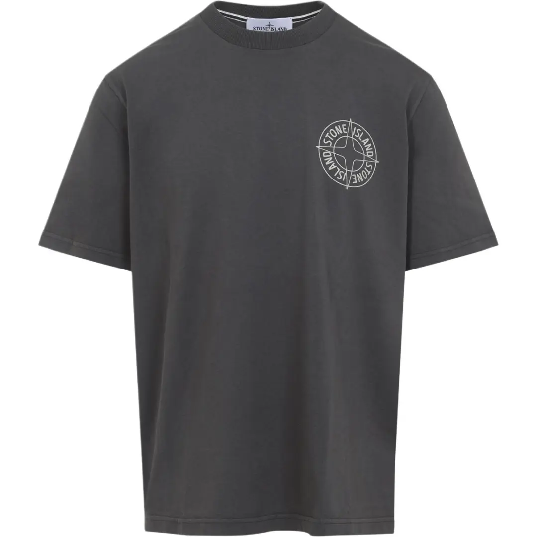 Stone Island Logo Printed Crewneck T-Shirt