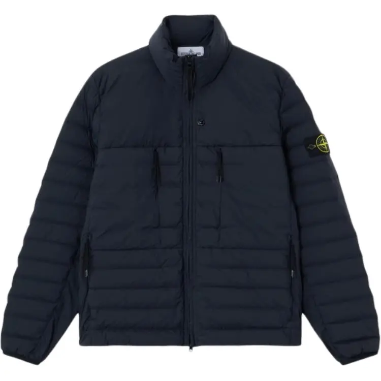 STONE ISLAND Down Jackets Men's Marine Blue Stand Collar Moderate