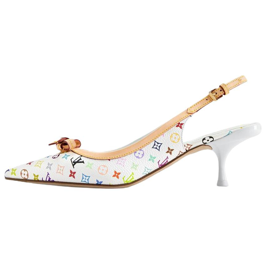 Женские туфли Louis Vuitton x Takashi Murakami 6AM (белые)