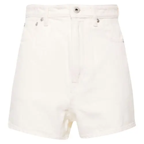 KENZO Logo Patch Bleached Shorts