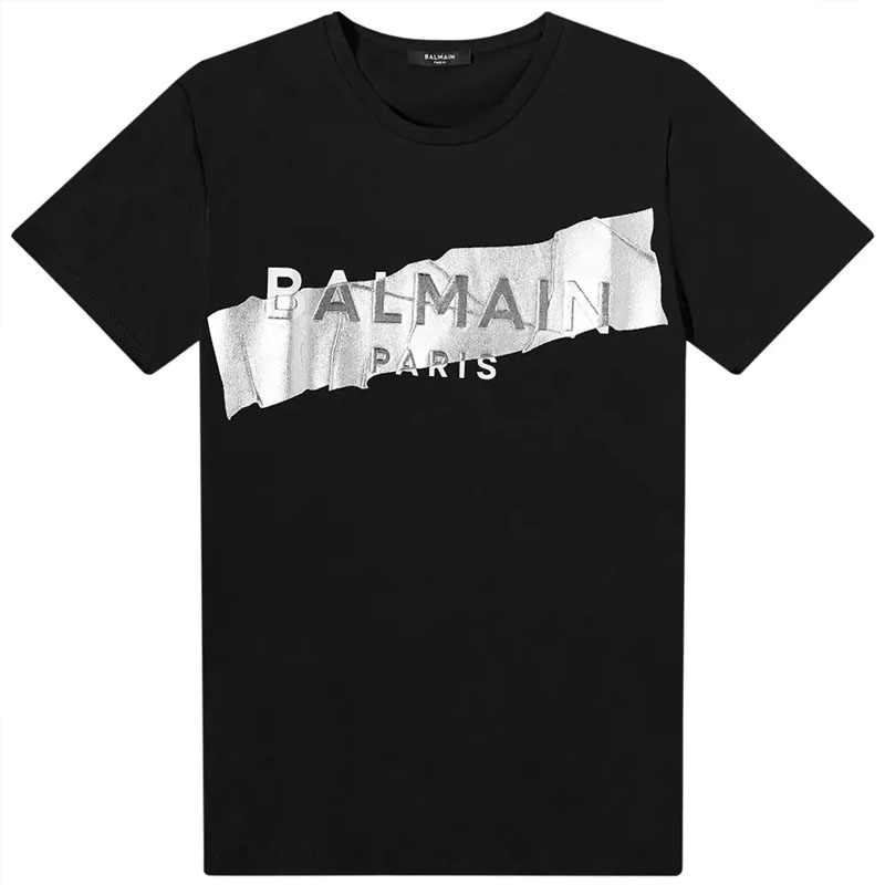 Мужская футболка BALMAIN Logo (черно-белая)
