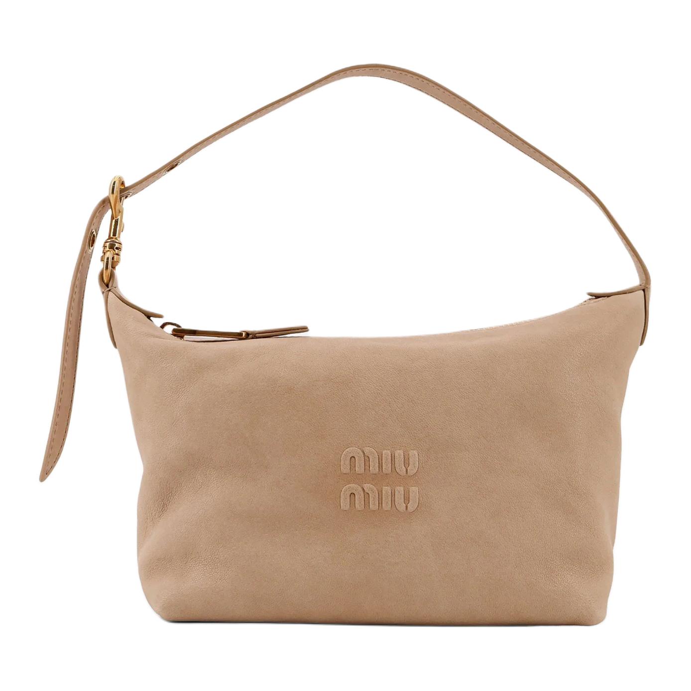 Женская сумка MIU MIU Кожаная (бежевая)