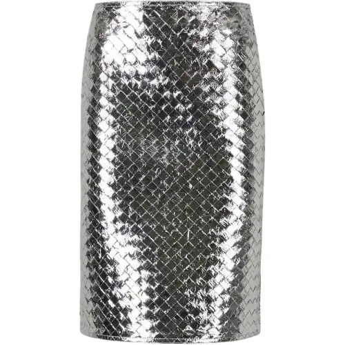Bottega Veneta Metallic Effect High Waist Skirt