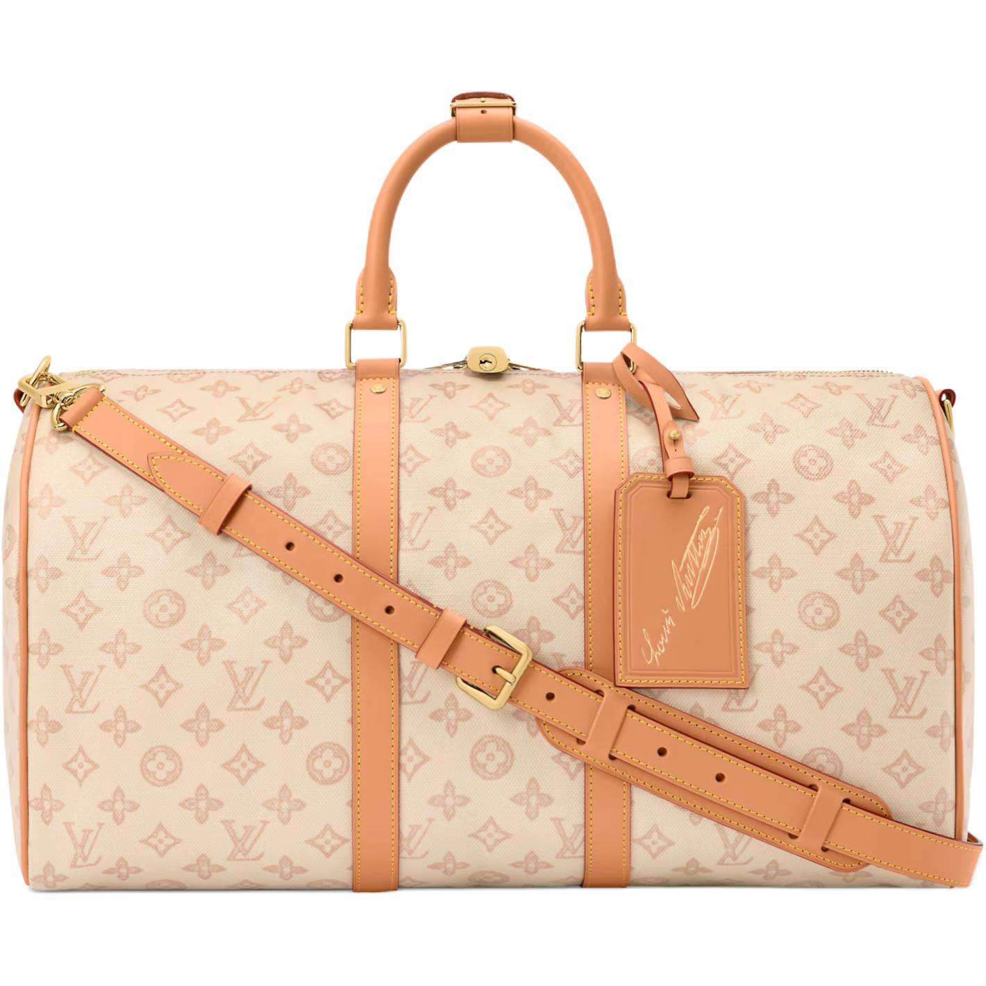 Мужская сумка Louis Vuitton LOUIS VUITTON keepall 25L Bandoulière 45 Monogram Origine (бежевая)