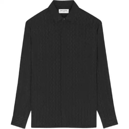 SAINT LAURENT Shirts Men's Black Lapel Moderate
