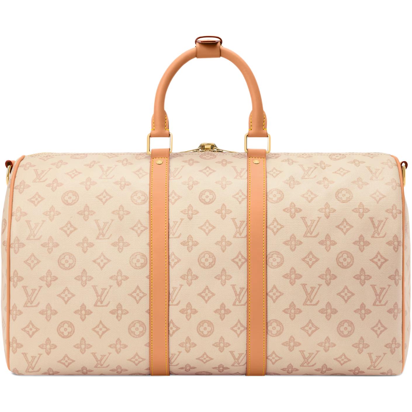 Мужская сумка Louis Vuitton LOUIS VUITTON keepall 25L Bandoulière 45 Monogram Origine (бежевая) — фото 3