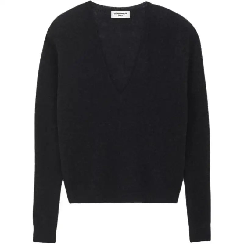 SAINT LAURENT V-Neck Knitted Jumper