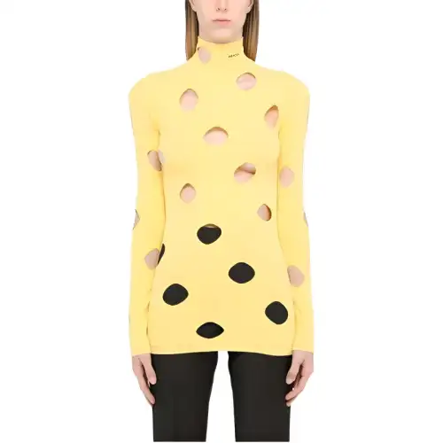 PRADA Sweaters Women's Yellow Turtleneck Moderate Other