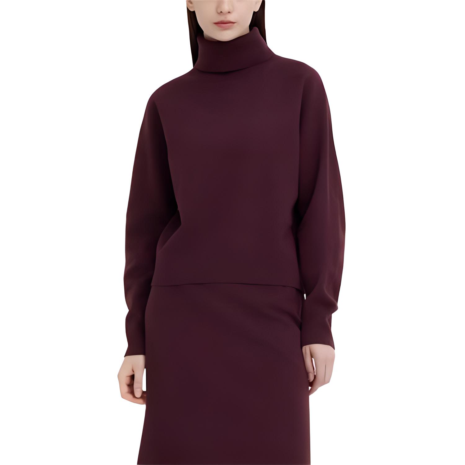 UNIQLO Knitwear Women's Burgundy Lapel Moderate Other