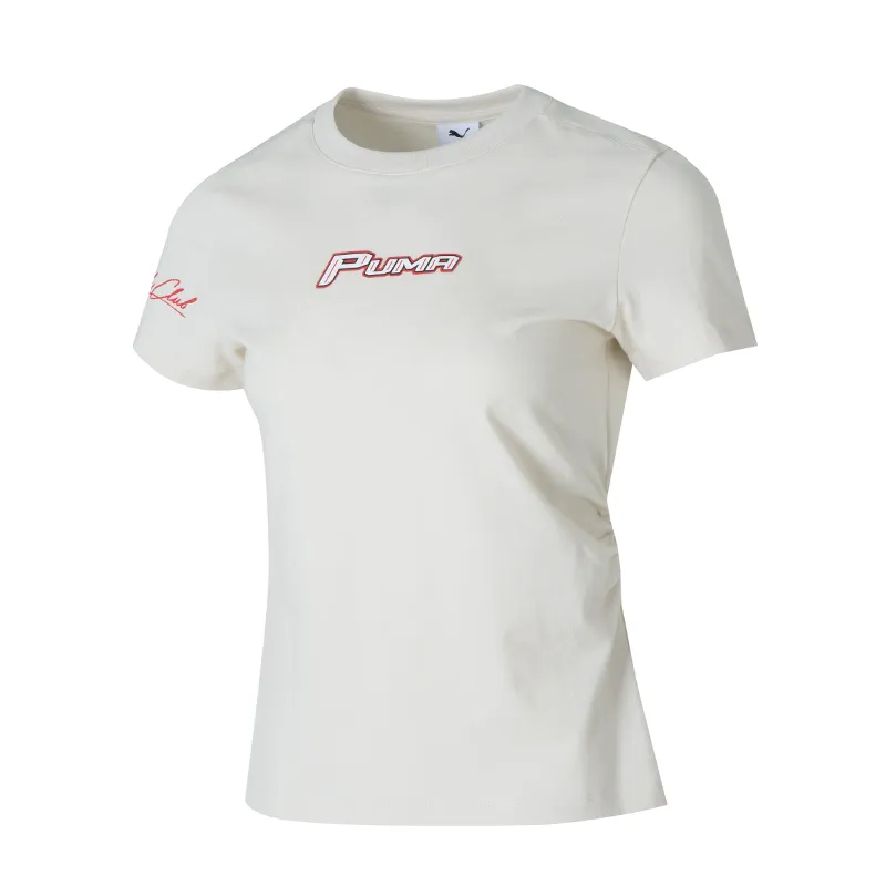PUMA T-Shirts Women's Beige Crew Neck Moderate