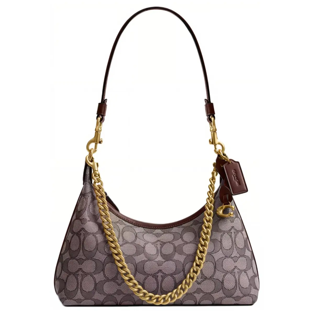 COACH Juliet Signature Jacquard Shoulder Bag Medium Women's Oak Maple