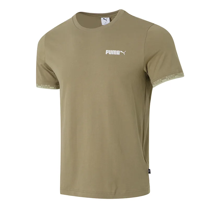 PUMA T-Shirts Men's Light Umber Crew Neck Moderate