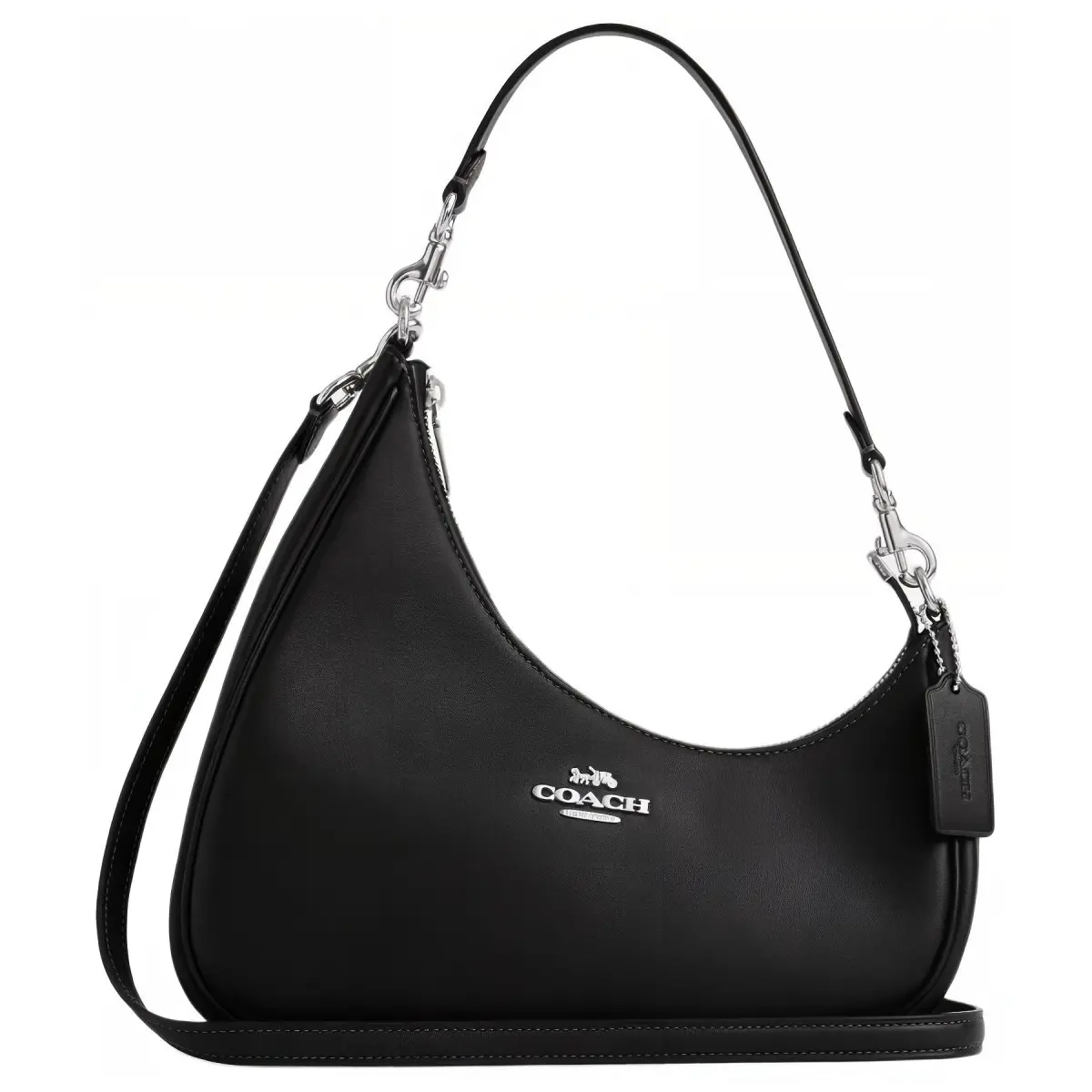 COACH Teri Leather Shoulder Bag Large Women's Black
