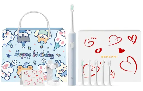 Xiaomi Mijia Electric Toothbrush Sonic Teeth Cleaning DuPont Brush Head Efficient Cleaning Super Long Battery Life Double Color Matching for Couples Love Gift Box Exquisite Greeting Card Blessings T200