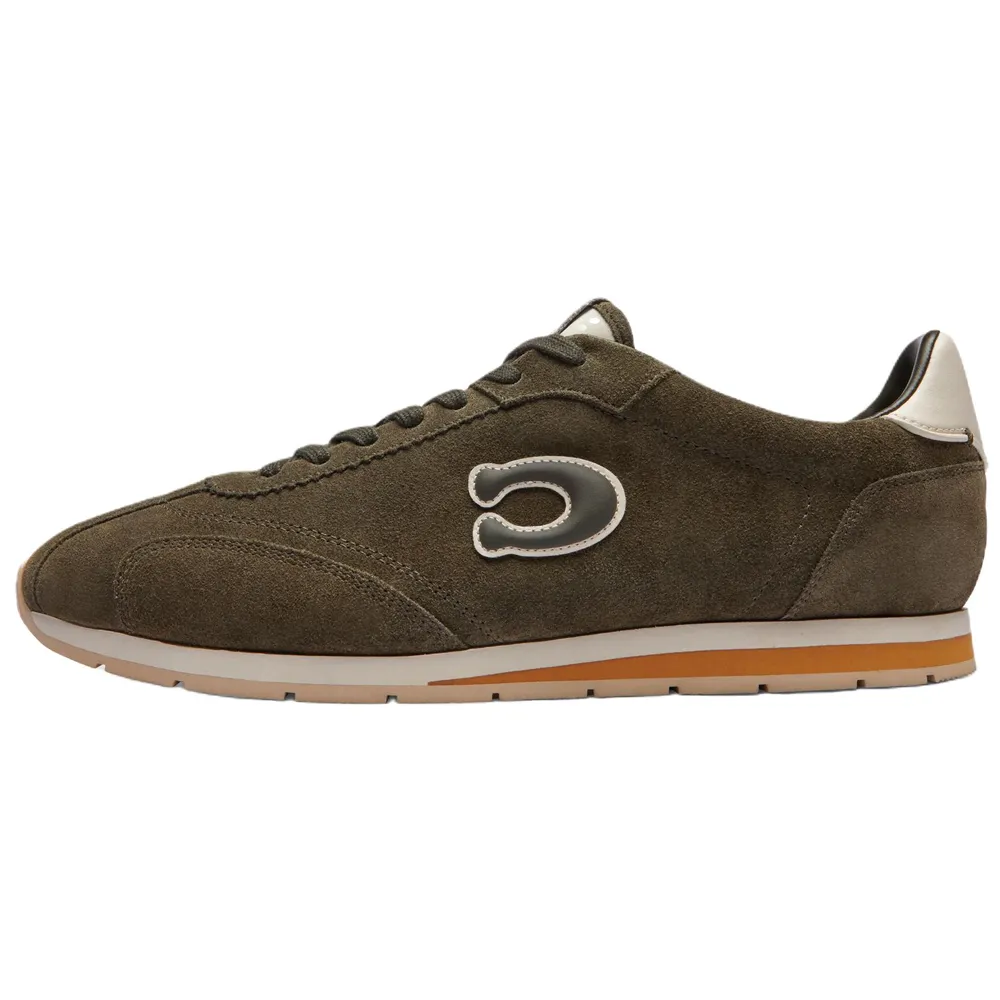 COACH Cow Split Leather Low top Casual Shoes Men's Olive Green