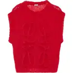 LOEWE Anagram Vest In Mohair Tank Top Women's Red