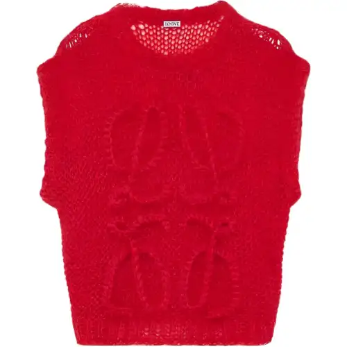 LOEWE Anagram Vest In Mohair Tank Top Women's Red