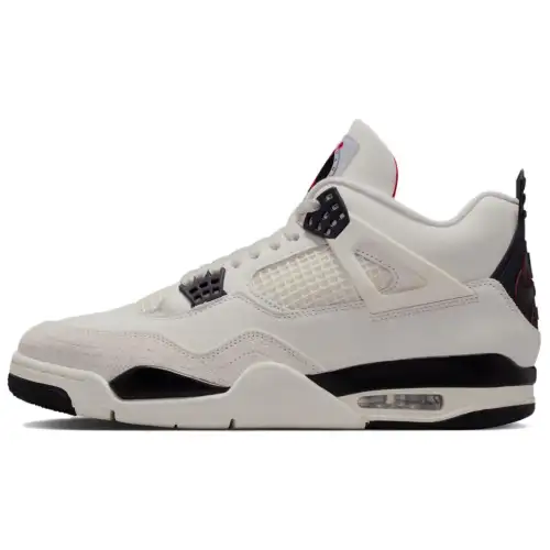 Jordan Air Jordan 4 Support Mid top Vintage Basketball Shoes Men's White Black Red