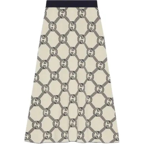 GG-jacquard reversible midi skirt
