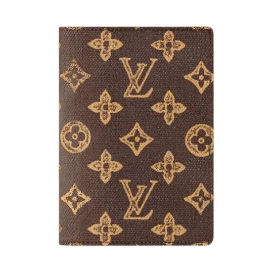 LOUIS VUITTON Monogram 130 Coated Canvas Passport Holder Women's Ebony