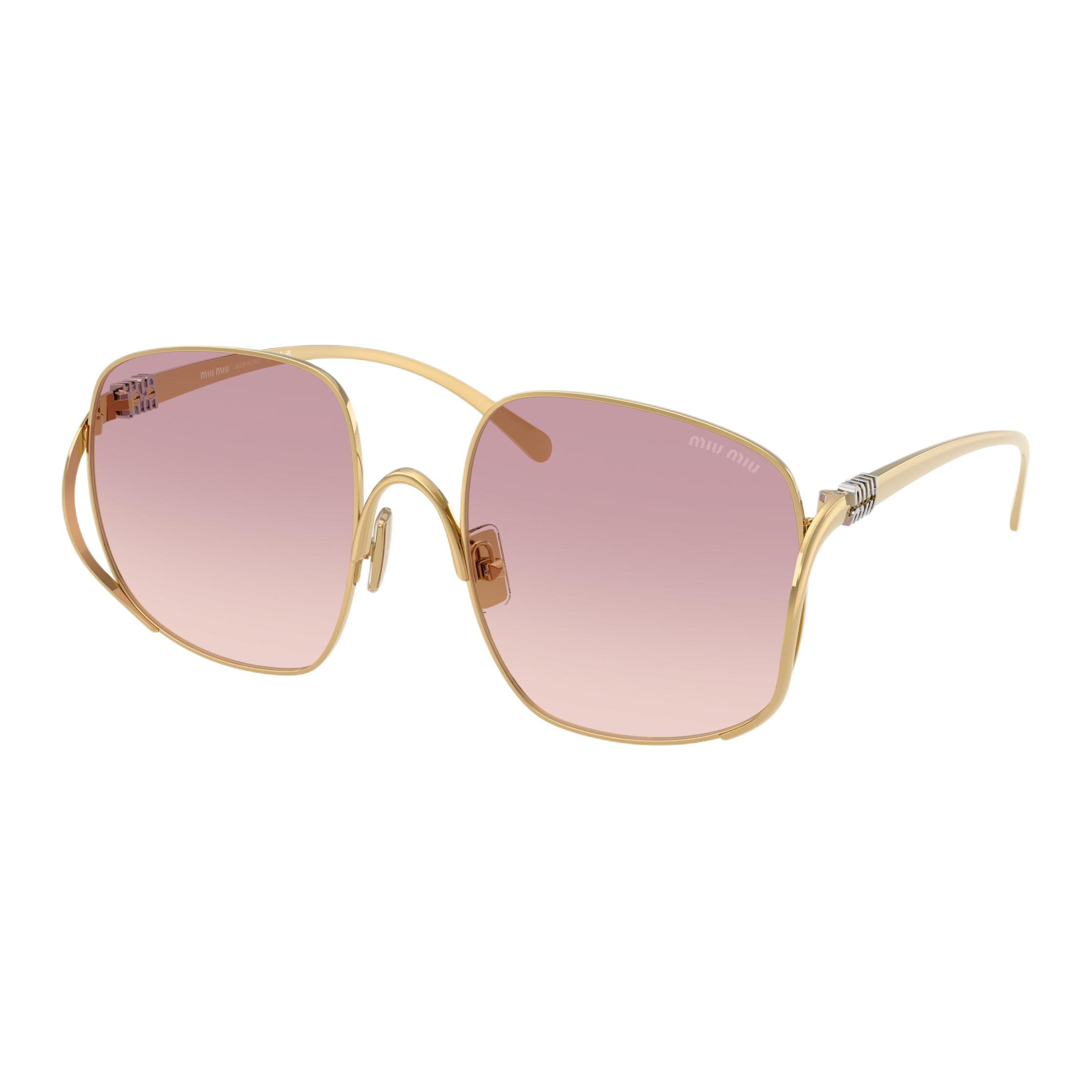 Женские очки MIU MIU Square Sunglasses (золотые)