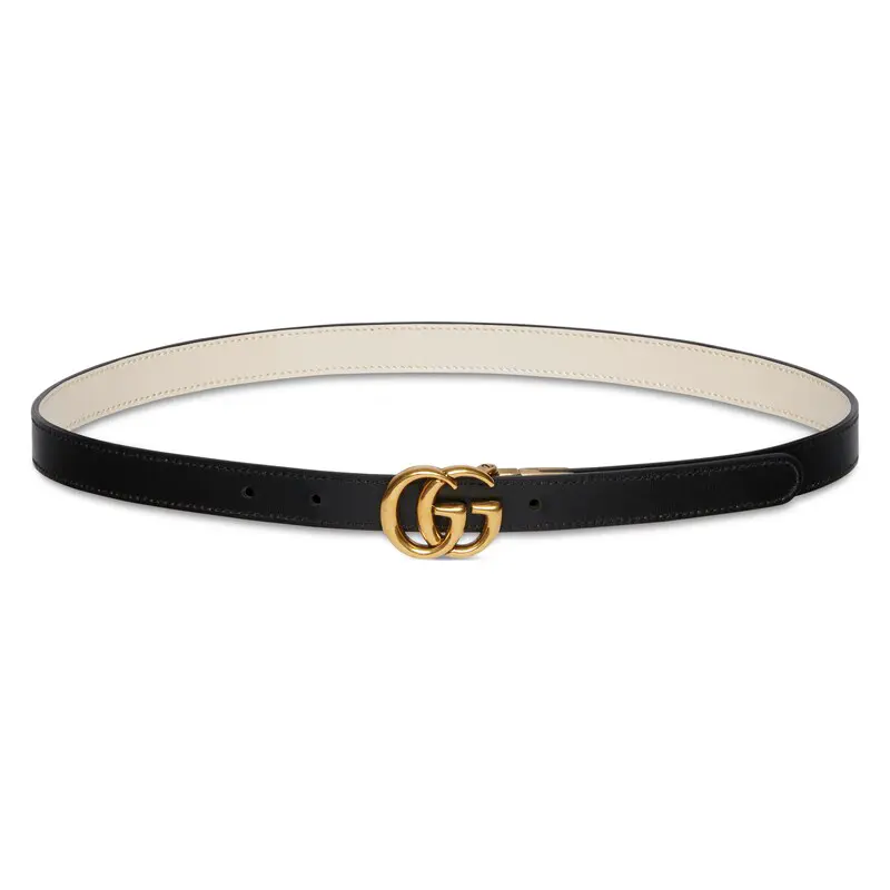 Женский ремень Gucci GG Marmont (черно-белый)