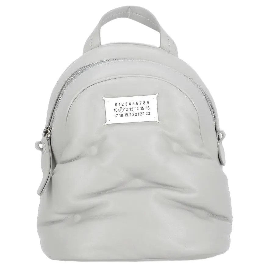 Maison Margiela Glam Slam Calfskin Crossbody One Shoulder Backpack Women's Light Gray