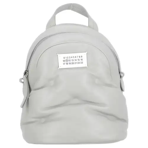 Maison Margiela Glam Slam Calfskin Crossbody One Shoulder Backpack Women's Light Gray