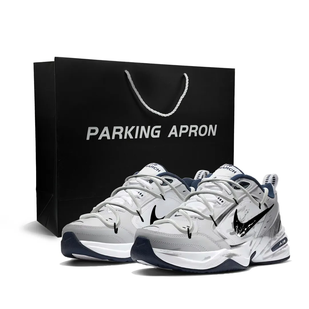 Nike Air Monarch 4 Gray Ink Cloud Shoes Cushioning, Wear Resistant Low top Chunky Sneakers Unisex Gray