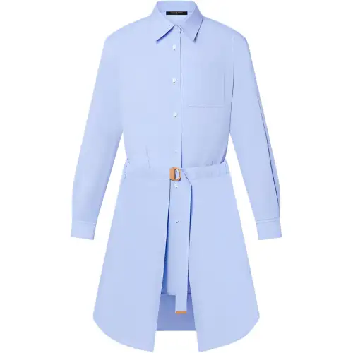 LOUIS VUITTON Long Sleeved Dress Women's Blue
