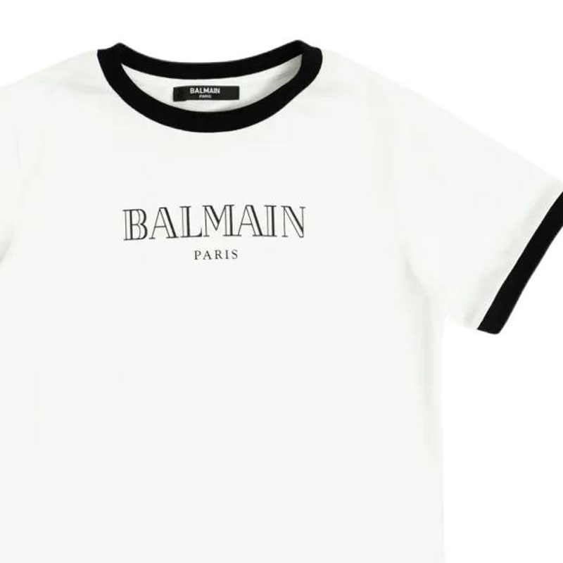 Детская футболка BALMAIN Logo Print (белая) — Белый — фото 4