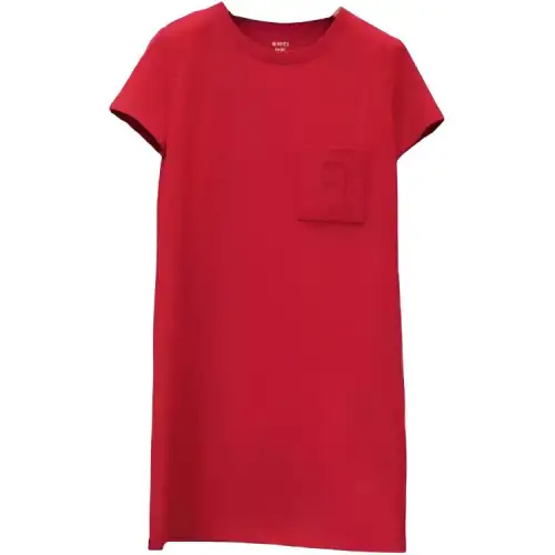 HERMES Short Sleeved Dress Women's Red