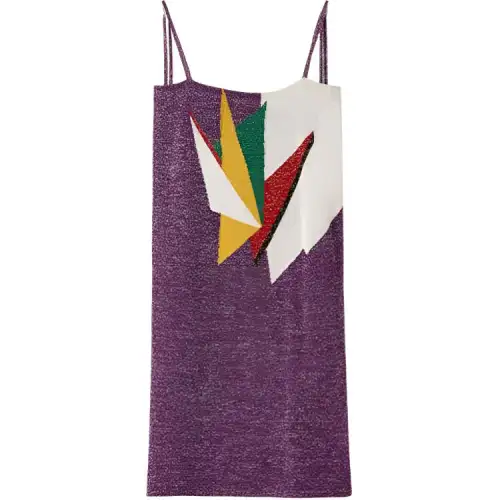 LOEWE Slip Dresses Women's Purple Boat Neck Moderate Mid Length