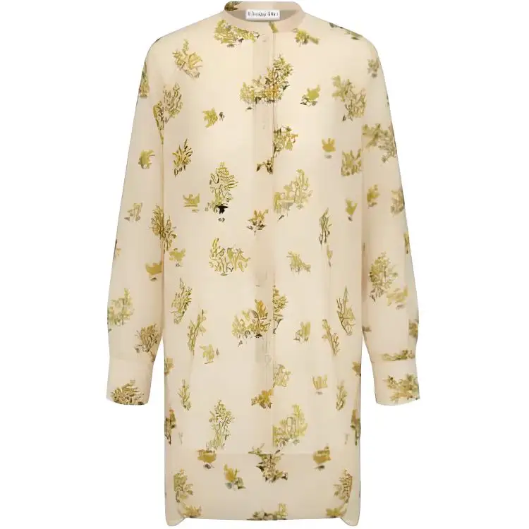 DIOR Shirts Women's Light Yellow Crew Neck Moderate