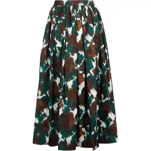 Christian DIOR Printed Pleated Maxi Skirt