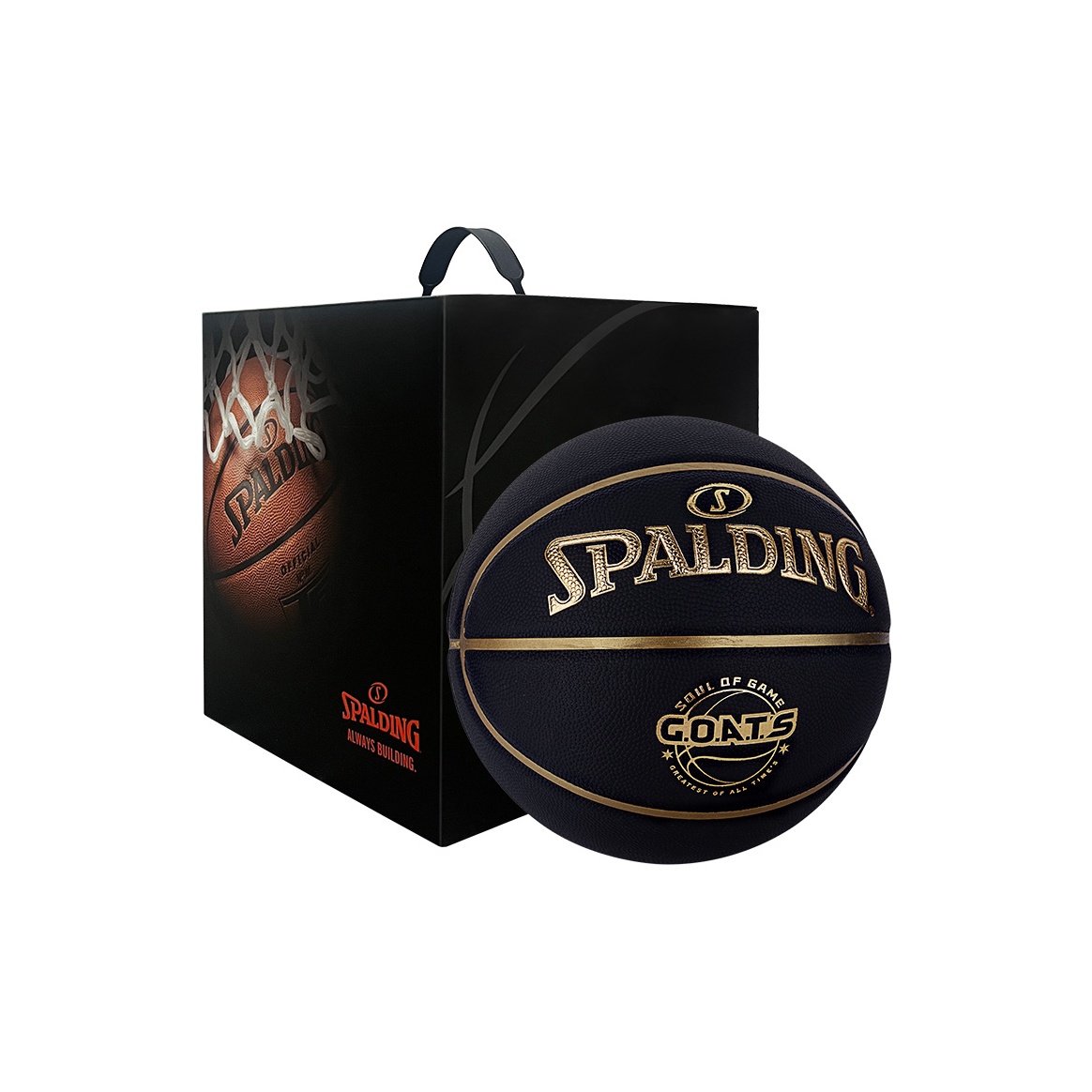 SPALDING GOATS Basketball Black Gold, Feels Great In Hand Size 7 Ball Training Unisex China Mainland Version