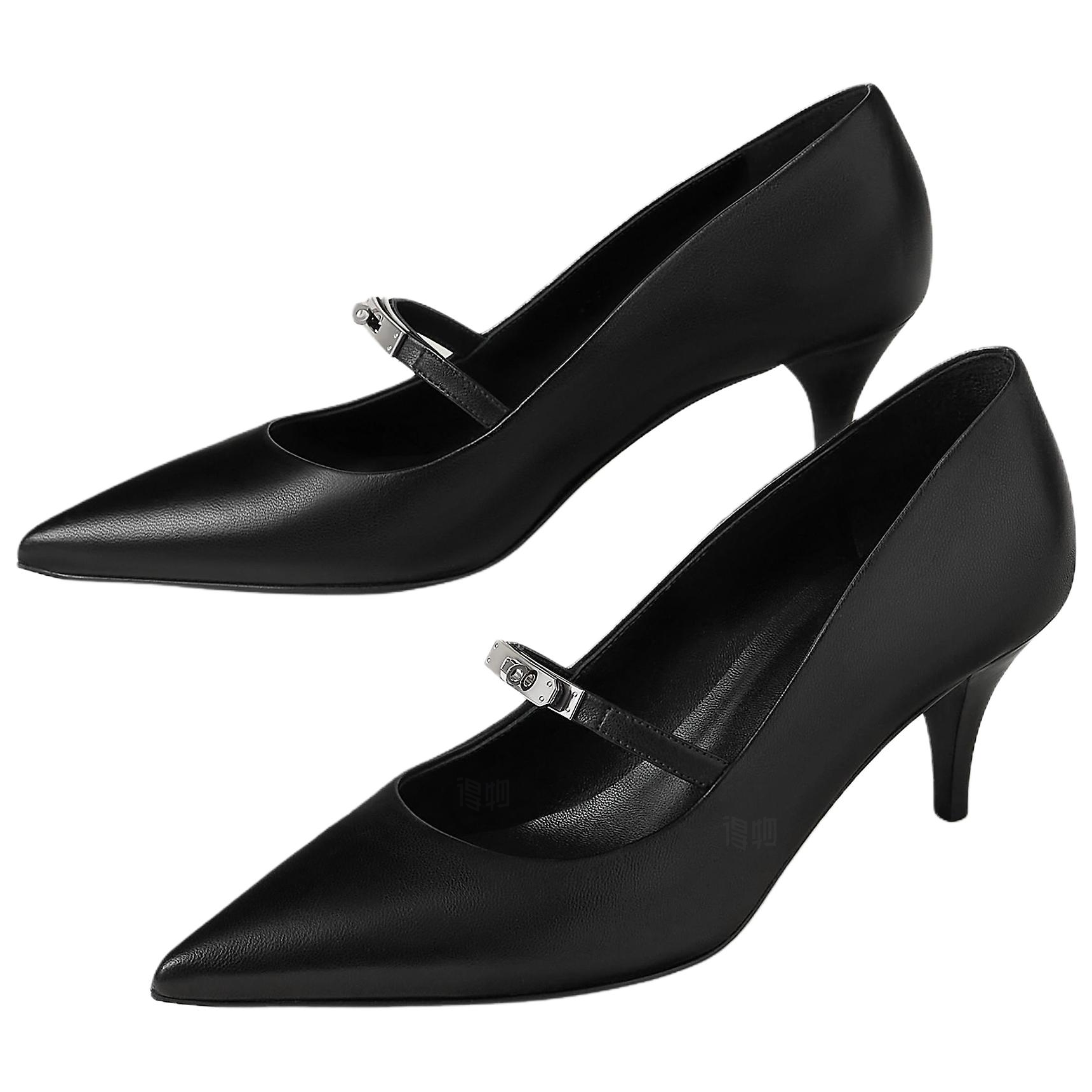 Женские туфли Hermes Majeste 6cm (черные) — фото 3