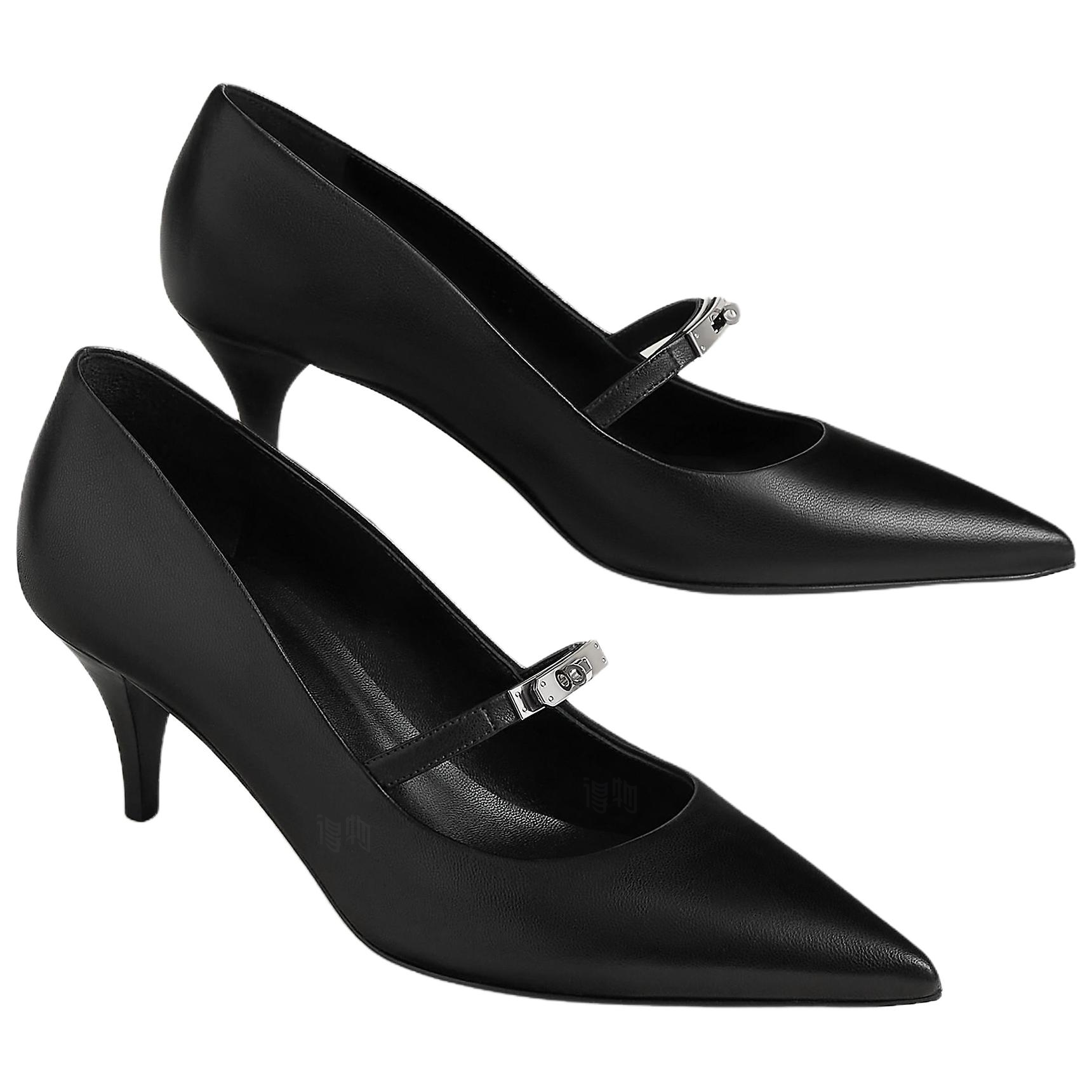 Женские туфли Hermes Majeste 6cm (черные) — фото 4