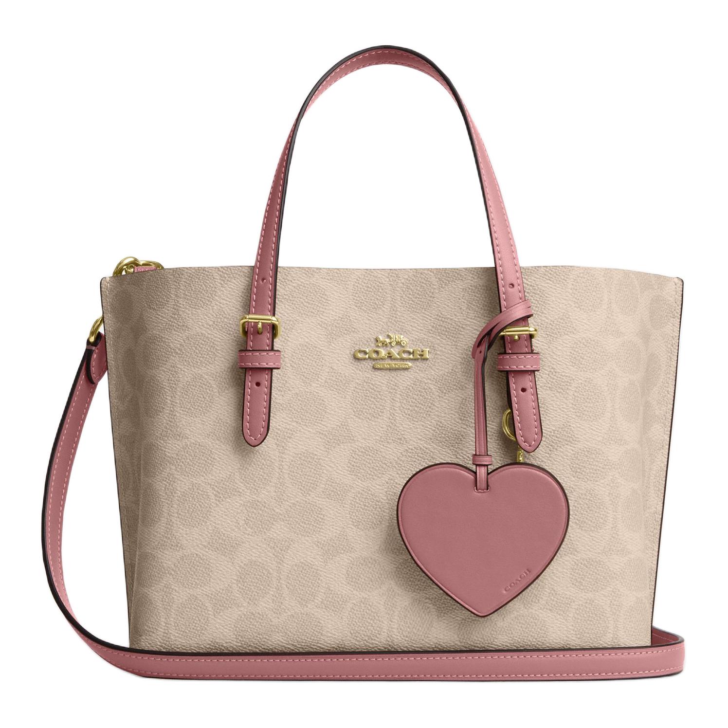 Женская сумка COACH Mollie 25 (желто-розовая)