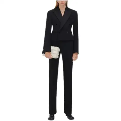Bottega Veneta Business Suits Women's Black Suit Collar Moderate