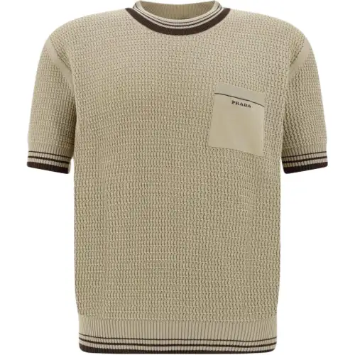 Prada embroidered-logo knitted T-shirt