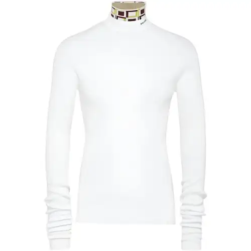 PRADA Sweaters Men's White Turtleneck Moderate